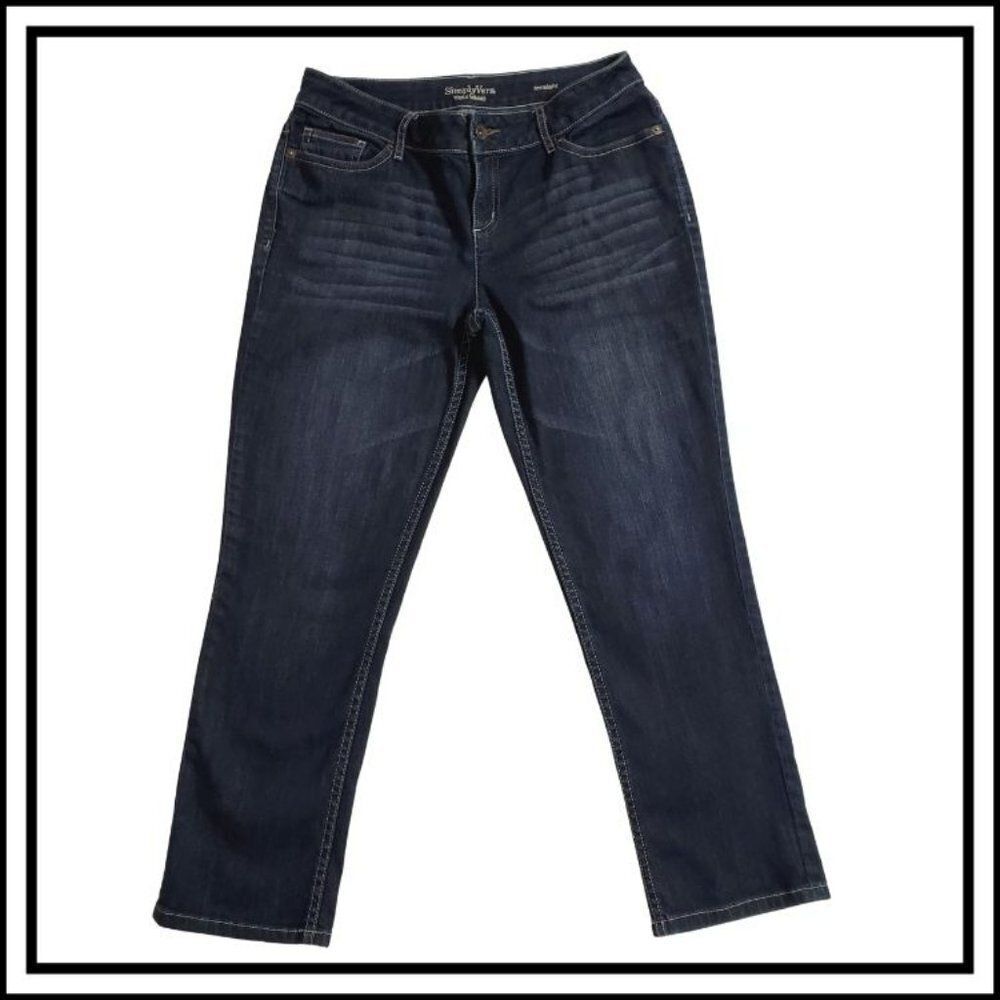 Simply Vera Vera Wang Straight  Crop Jeans Dark Wash Sz 6